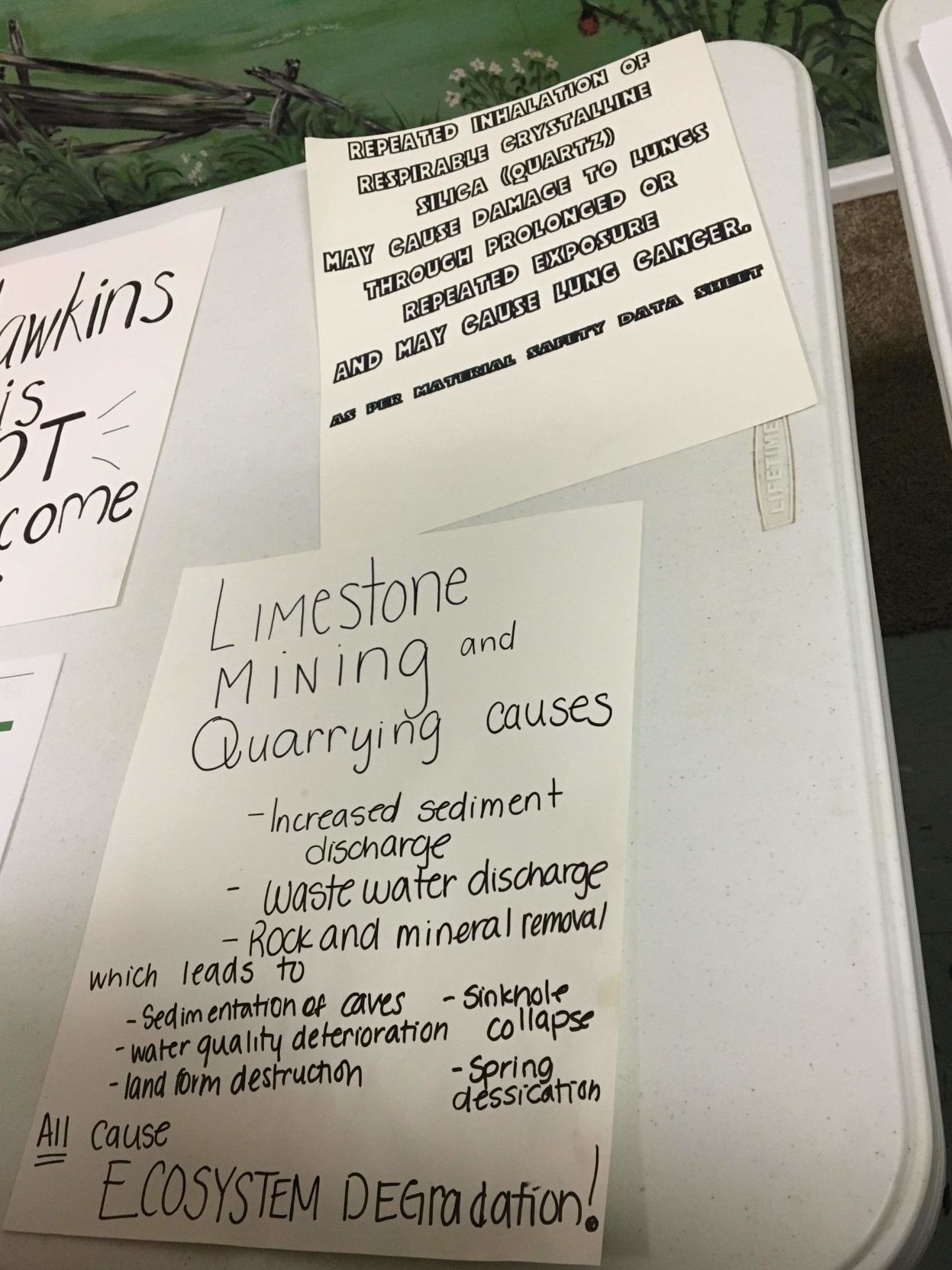 More than 100 residents gathered yesterday, Jan. 23, at the Noah Community Center in Beechgrove to discuss a proposed quarry in the area, 470 Underwood Rd.